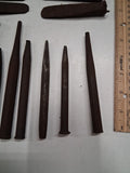 Vintage Blacksmith Tool Lot Forged Chisels Punches Drift Pins Splitting Wedges