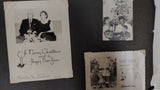 Vintage 1950s Black Paper Photo Album & Family Portraits Black White Ephemera