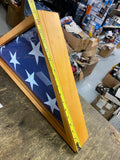 Triangular Wood Display Case Folded American Flag Militaria Decor Funeral Burial