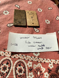2 vintage wooden Buddhist talismans (omamori) inscribed kanji WW2 Japanese Army
