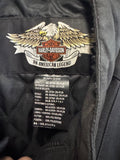 Harley-Davidson Black Motorcycle Jacket Men’s Embroidered Zippered Pockets