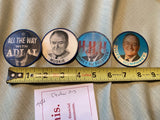 Lot 4 Vintage Political Buttons 1964 1968 Goldwater Humphrey Wallace Muskie 3d
