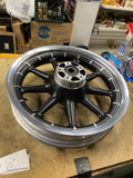 Front 9 Round Spoke Mag Harley Touring FLH Ultra classic Glide 00+ 3x16 Nice!