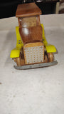 1970's Ingomar Toy Co Wooden Delivery Truck Coin Piggy Bank Yellow Fenders Rare