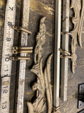 Antique Cast Iron Flower Window Curtain Swing Arm Rods Adjustable Arms Art Deco