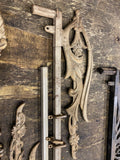 Antique Cast Iron Flower Window Curtain Swing Arm Rods Adjustable Arms Art Deco