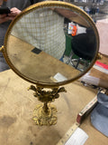 Vintage Gold Toned Vanity Double-Sided Mirror Victorian Art Nouveou Antique 1900