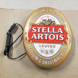 Vtg Stella Artois illuminated oval pub sign Belgiums Light Breweriana Beer Minty