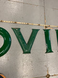 30's Vintage Green Porcelain Enamel Sign 8" "Movie" Theater Advertising Opera ho