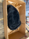 Vtg  black winter ushanka Russian trapper trooper hat Foldable ear flaps Small