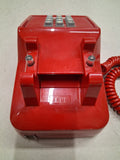 Vintage ITT 2500 Red Push Button Desk Phone Retro Modular Landline Telephone