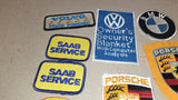 18 Vtg Car Patches-Porsche VW Peugeot BMW Jeep Datsun Volvo Saab Pan'59 '69 AM