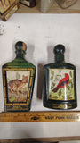 Vintage Jim Beam Wildlife Decanters Gray Fox & Scarlet Tanager Set Empty