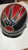 Harley-Davidson Motorcycle Half Helmet XXL 63-64cm Black Red Flame DOT Approved