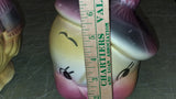 Rare 1950s American Bisque Ceramic Chick Cookie Jar Plaid Jacket Beret Mint USA