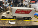 Vtg 50's Tonka Truck Pressed Steel Semi-Truck Toy Cargo Trailer Private Label!