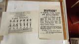 Vintage Old West Wanted Reward Posters Lot of 6 w/ Antique Scrapbook Album