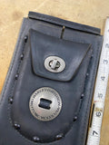 Harley Leather Gas Tank Panel Pouch Bad Boy springer Softail Black Studs FXSTSB