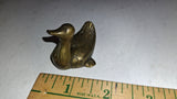 Vintage Solid Brass Miniature Duck Figurine Small Collectible Mid Century Decoy