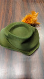 Vintage Mayser German Green Wool Felt Alpine Tyrolean Hunting Hat Feather