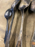 Lot of 7 Vintage Silverplate Spoons - Mixed Patterns Flatware Rockford rodgers