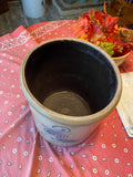 1800's Stoneware Crock Bee Sting Swirl Cobalt Blue Swirl Primitive Salt Glazed