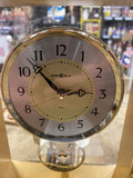 Vintage Howard Miller Brass Desk Clock Floating Dial Gold tone Quartz Japan