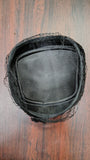 Vintage 1950s Black Velvet Pillbox Hat Netting Veil Sequins Whimsey Fez