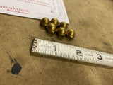 lot of 6 NOS  Brass Low Crown Acorn Nuts Antique Brass bed Lamp USA 1/4x20 VTG