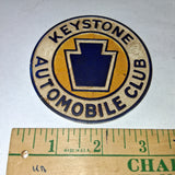 Vintage Keystone Automobile Club 3" Round Plastic Composite Car Emblem Badge