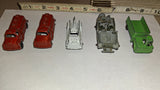 Vtg 1960s Diecast Toy Fire Truck Lot 5pc Tootsietoy Midgetoy Jeep  Wrecker USA!