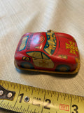 Vintage Russ Berrie Wind-Up F.D. Fire Chief Ambulance Toy Car - Tin Japan Lot!