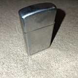 Vintage 1989 Zippo Slim B V Diagonal Slash Lines Chrome Pocket Lighter