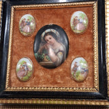 Vintage Mid Century Rococo Fragonard Revival Miniature Porcelain Portrait Frame