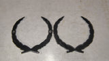 70s-80s Cadillac Laurel Wreath Chrome Emblems Pair OEM Hood Trunk Badges