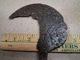 Antique Early European Hand Forged Iron Sickle Blade Long Tang Medieval Relic