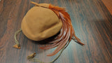 Vintage Merrimac Merfelt 100% Wool Fascinator Cocktail Hat Ostrich Feather