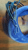 Vintage 1950s Blue Velvet Pillbox Hat Fascinator Veil Bow Feathers Toque
