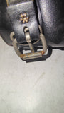 Vintage US Made Studded Black Leather Motorcycle Tool Bag Fork Pouch Concho