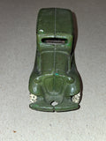 Vintage Arcade Cast Iron Sedan Toy Car Green White Rubber Tires 5 Inch 1930s