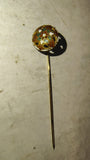 Vintage Cloisonne Enamel Flower Stick Pin Gold Tone 2.5" Small Hatpin