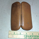 Vtg Distressed Brown Leather Key Case Snap Pouch Embossed Indian Chief Headdress