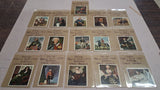 Vtg 1934 Fine Art Miniature Portrait Cards Collection World Figures 16 Piece Lot