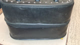 Universal Studded Black Synthetic Leather Motorcycle Saddlebags Eagle Bolt On