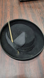 Vtg Glenover Henry Pollak Black Wool Felt Cloche Bow Hat Made In USA 1950s
