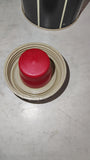 1970's Thermos Black Plaid Grid Vacuum Bottle Cup 2240 Stopper 722