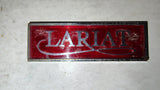 1980-1986 Ford Truck Lariat Cab Side Trim Emblems OEM Pair Red