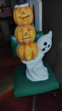 Bethany Lowe Vintage Style Light Up Ghost Holding Stacked Pumpkins Status 26"