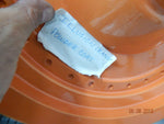 Custom Powdercoated Front Solid Disc Mag Wheel Harley Fatboy 00^ orange 3.00x16"