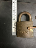 VINTAGE SARGENT BRASS PADLOCK PATINA ANTIQUE LOCKS NO KEY LOVE BRIDGE WEDDING